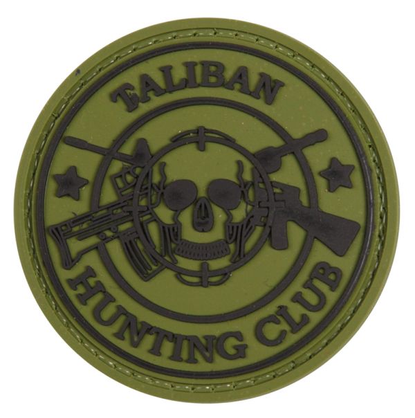 Petic / Emblemă - "Club de vânătoare Taliban"  VERDE / NEGRU