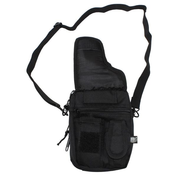 Τακτική τσάντα ώμου με αφαιρούμενη θήκη - Μαύρο