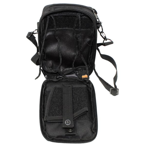 Τακτική τσάντα ώμου με αφαιρούμενη θήκη - Μαύρο