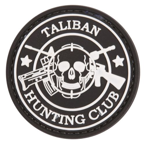 Petic / Emblemă - "Club de vânătoare Taliban"  VERDE / NEGRU