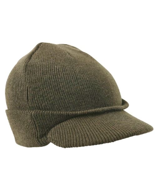 Χειμωνιάτικο καπέλο με σκληρή προσωπίδα- Πράσινο, Μαύρο