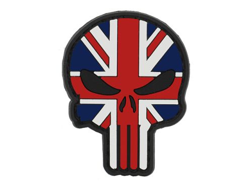Taktischer Aufnäher aus PVC – Flag Skull United Kingdom