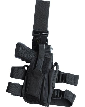 Leg holster (Right hand), black, textile