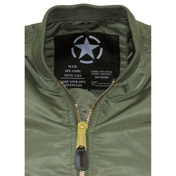 US Airforce Jacket, MA1  Light  - Olive green