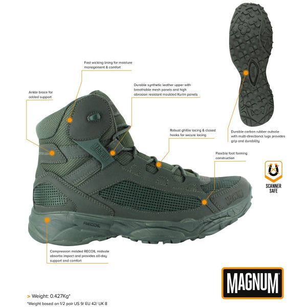 Καλοκαιρινές τακτικές μπότες Magnum Assault Tactical 5.0 - Πράσινο της ελιάς