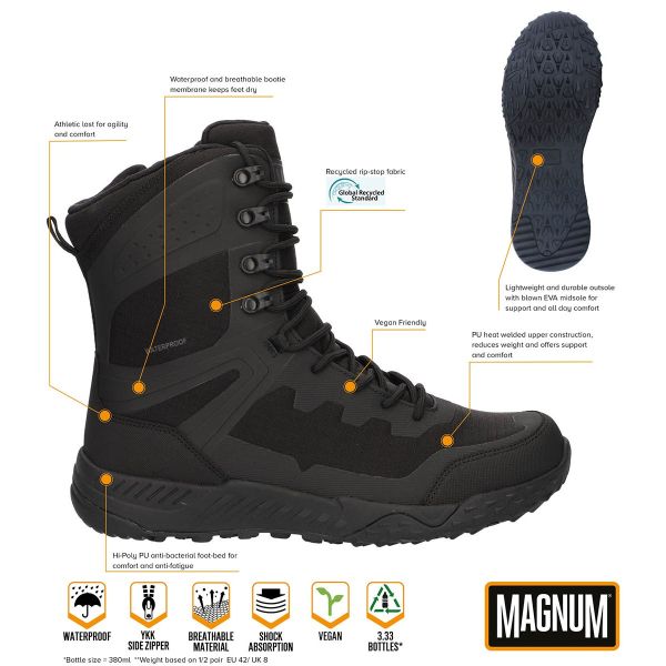 Boots , "MAGNUM", Ultima 8.0 with zipper - black