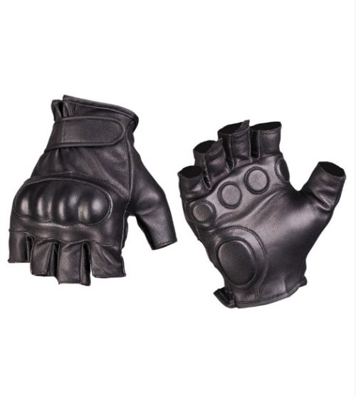Кожени ръкавици без пръсти MIL-TEC® - Черен