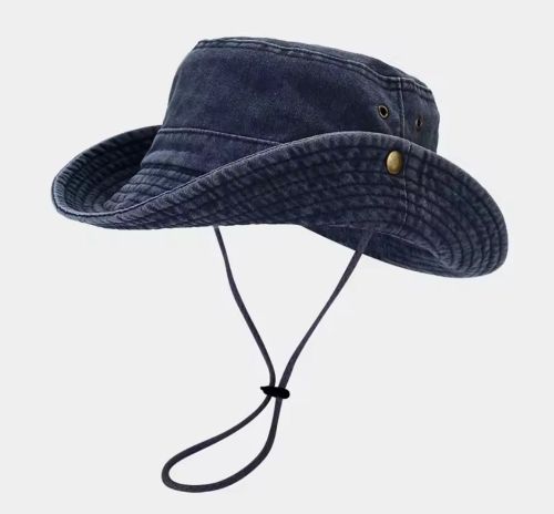 Hat with brim - Dark blue