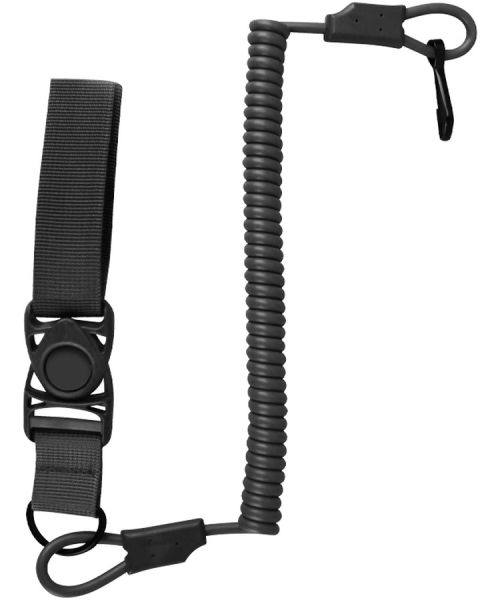 Safety extension cord, pistol lanyard - Black