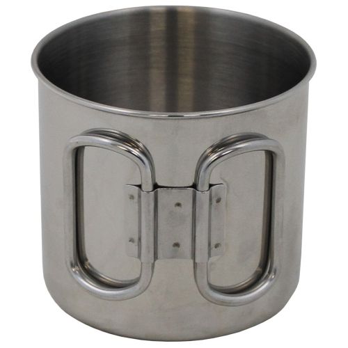 Cup, Stainless Steel, foldable handles, ca. 450 ml