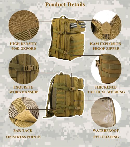 Тактический рюкзак - 45 литров - армейский зеленый