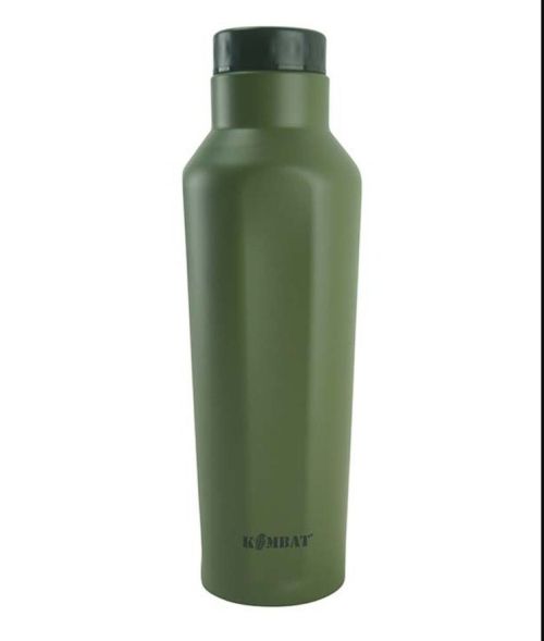 Военна бутилка за вода от неръждаема стомана - маслинено зелена